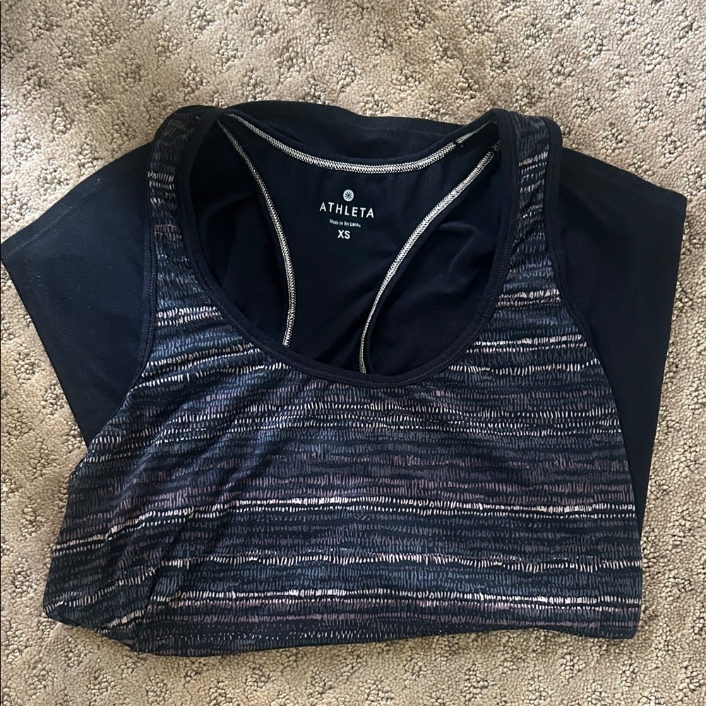 Athleta Black and Gray Athletic Top